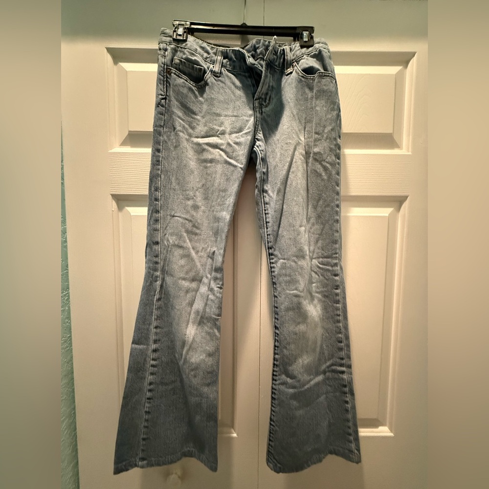 Express X2 slim w10 low rise flare leg jeans. (Length altered)
